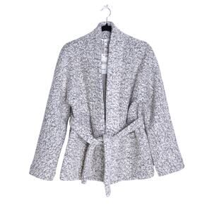 MANGO NWT Belted Wool Blend Justin Jacket Grey Long Sleeve Unlined Women's XS